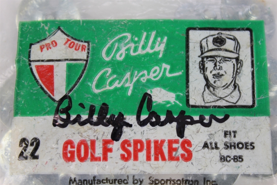 Billy Casper Pro-Tour Golf Spikes- Bag Signed by Billy Casper JSA COA