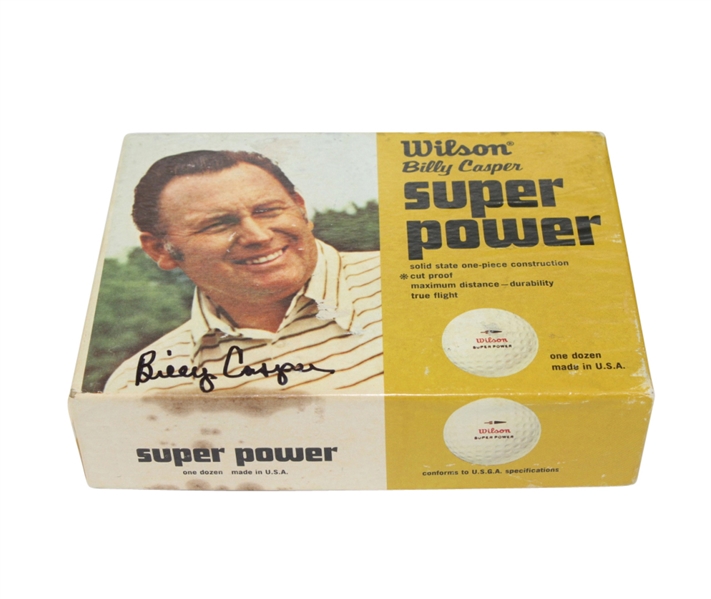 Billy Casper Wilson 'Super Power' Dozen Golf Balls Signed by Billy Casper