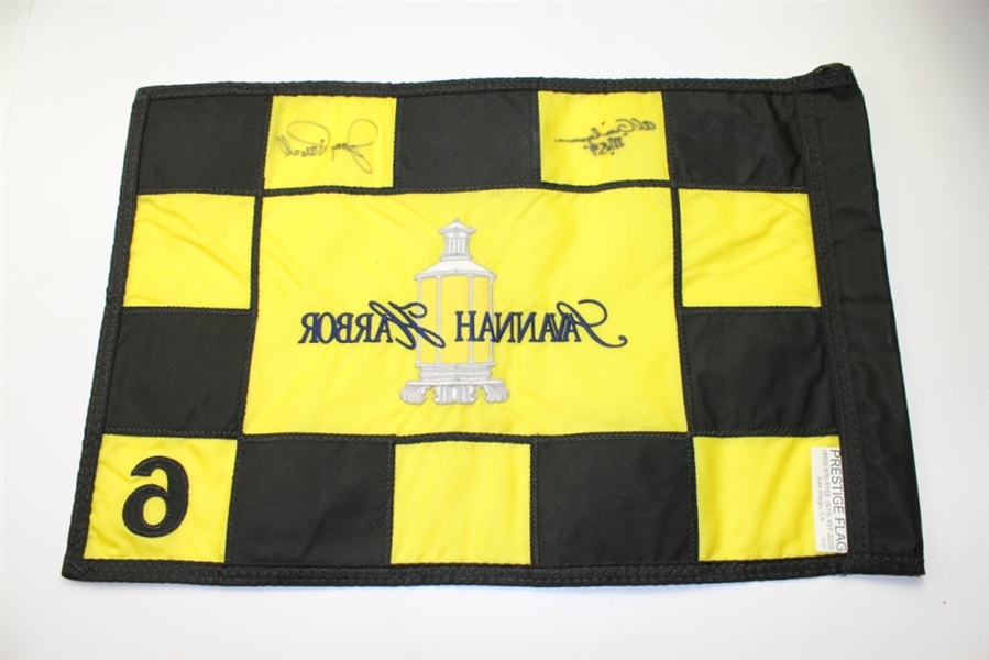 Al Geiberger and Jimmy Powell Signed Savannah Harbor Embroidered Flag JSA COA