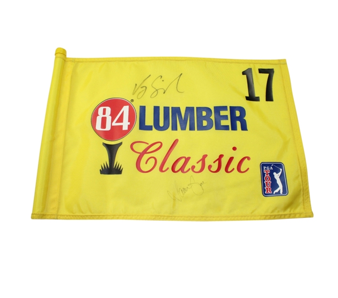 Vijay Singh and Signed 84 Lumber Classic Flag JSA COA