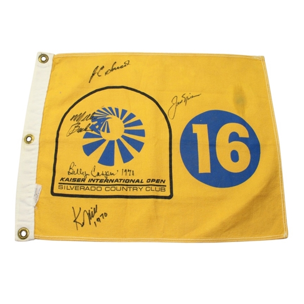 Kaiser International Open Cloth Flag Signed by 5 Champs Including Nicklaus JSA COA