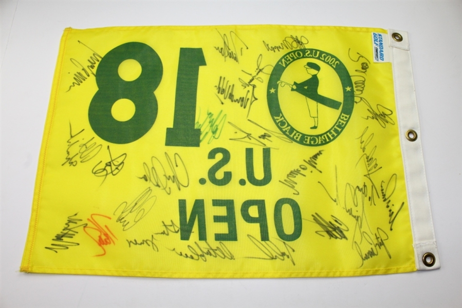 Multi Champs Signed 2002 UDS Open Bethapge Black Flag - 24 Signatures JSA COA