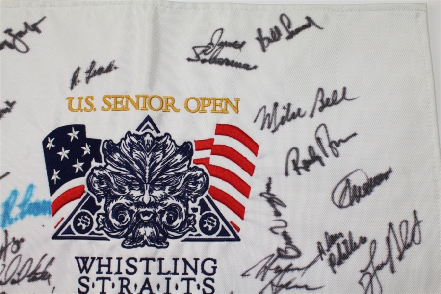 Multi-Signed 2007 Whistling Straits Senior Open Embroidered Flag - 39 Signatures JSA COA
