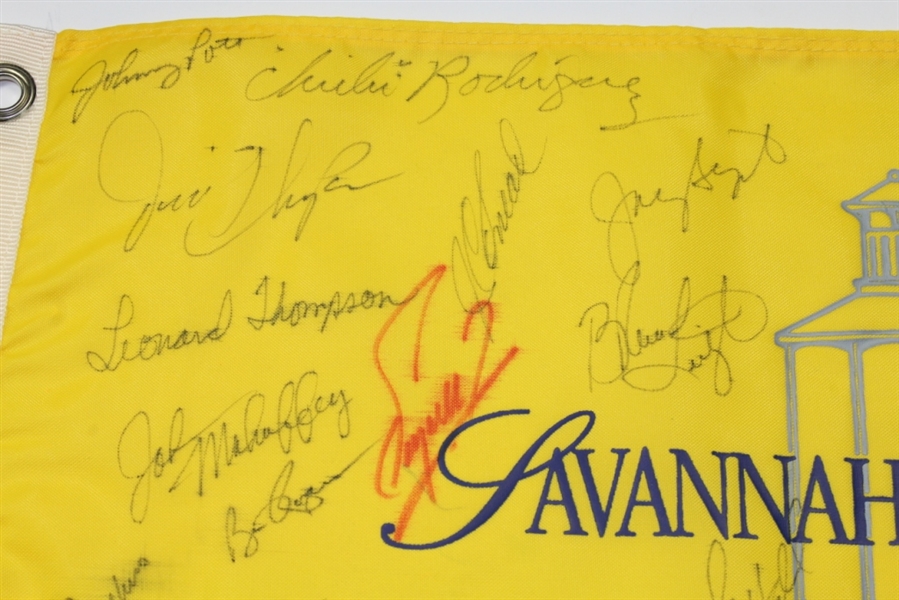 Multi-Signed Savanah Harbors Legends of Golf Tournament Flag - 45 SignaturesJSA COA