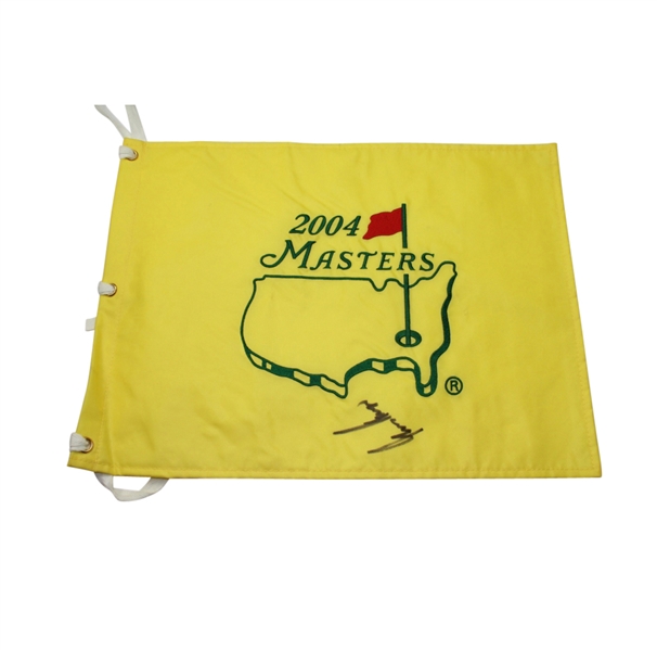 Gary Player Signed 2004 Masters Embroidered Flag JSA COA