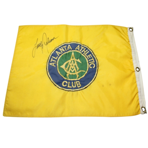Larry Nelson Signed Atlanta Athletic Club Embroidered Course Flag JSA COA