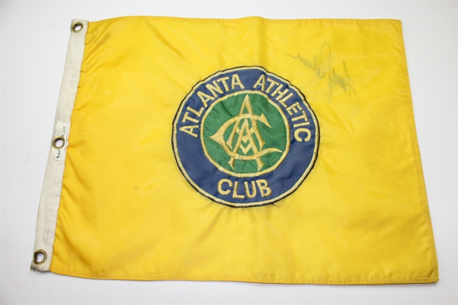 Larry Nelson Signed Atlanta Athletic Club Embroidered Course Flag JSA COA