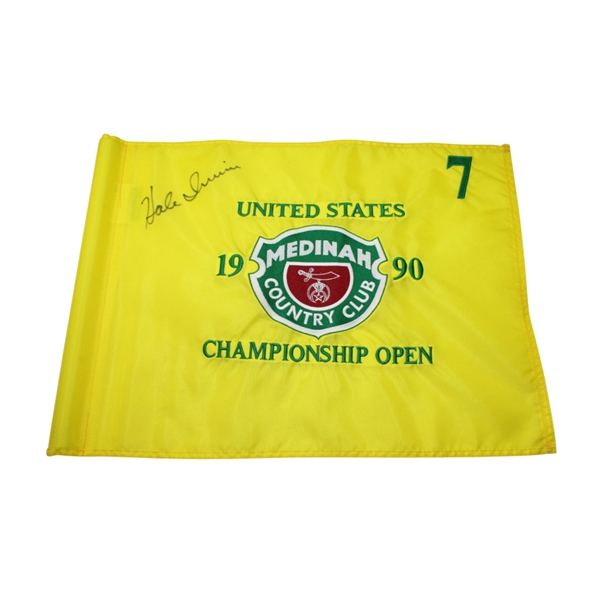 Hale Irwin Signed 1990 US Open at Medinah Embroidered Course Flag JSA COA