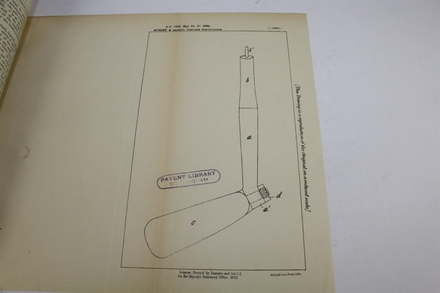 1892 Patent for Improvements in Implements for Playing Golf