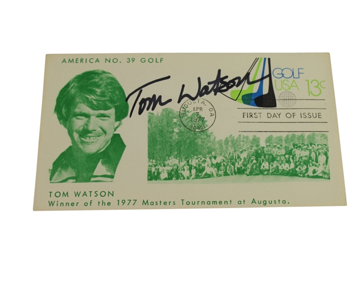 Tom Watson Signed 1977 First Day of Issue Envelope JSA COA
