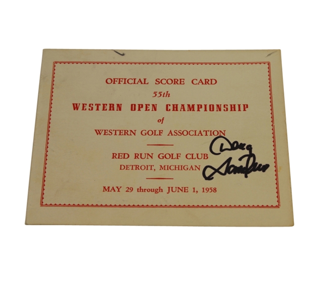Doug Sanders Signed 1958 Wester Golf Championship Don Whitt Scorecard JSA COA