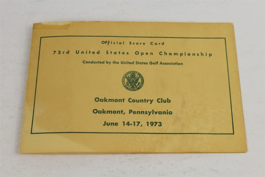 Johnny Miller Signed 1973 US Open at Oakmont Scorecard With Historic 63 Notation