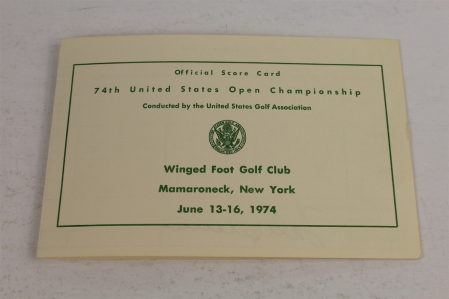 Hale Irwin Signed 1974 US Open at Winged Foot Scorecard JSA COA