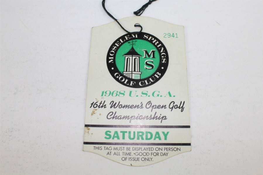 Lot of Two 1968 Women's US Open Tickets - One Signed by Susie Berning JSA COA