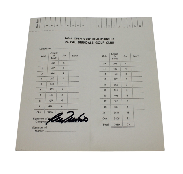 1971 Open Championship Royal Birkdale Official Scorcard Signed by Lee Trevino JSA COA