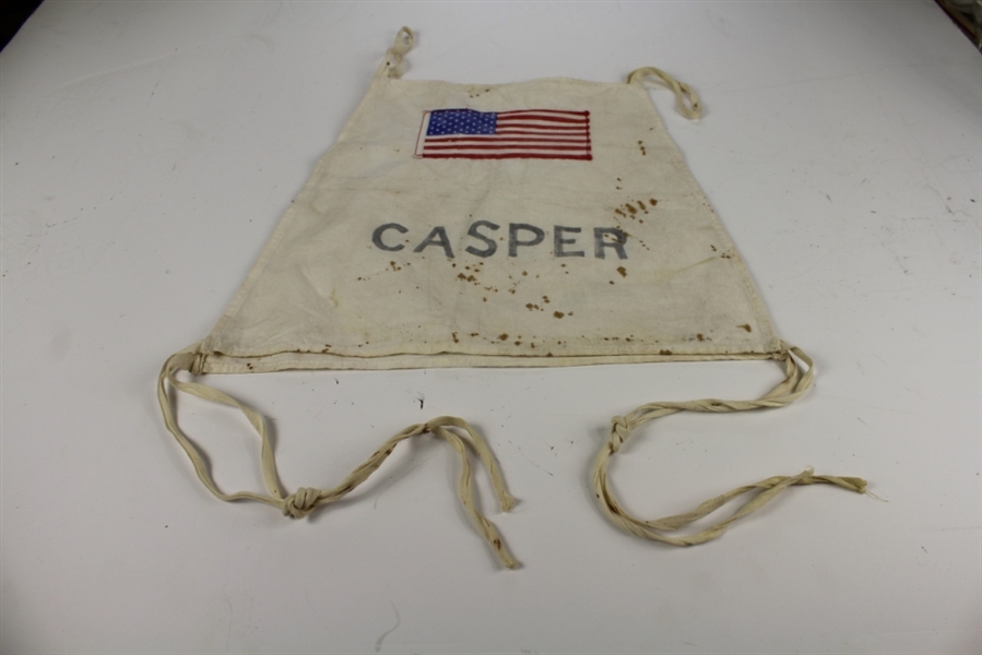 Billy Casper Signed Match Used  United States 1965 Ryder Cup Caddy Bib JSA COA PHOTO MATCHED