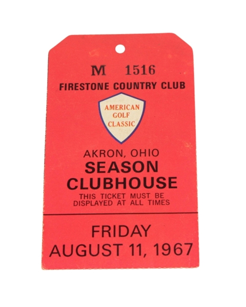 1967 American Golf Classic Friday Ticket - Arnold Palmer Victory