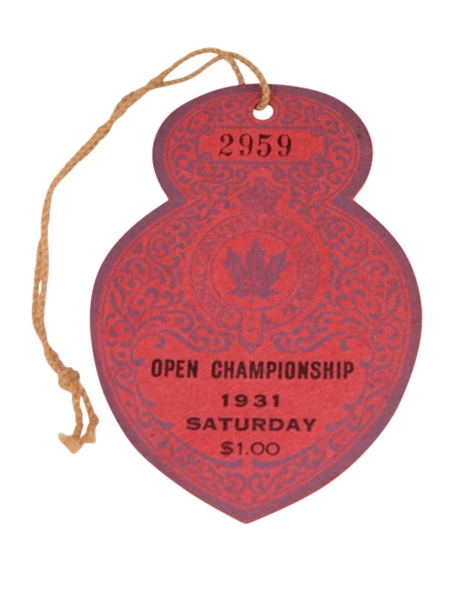 1931 Royal Canadian Open Championship Saturday Ticket - Walter Hagen Winner