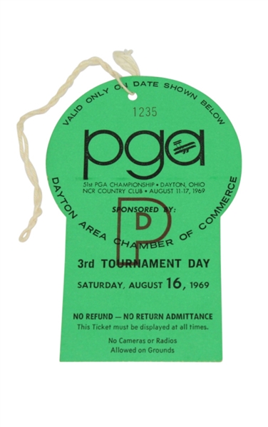 1969 PGA Championship at NCR CC Saturday Ticket - Ray Floyd Winner