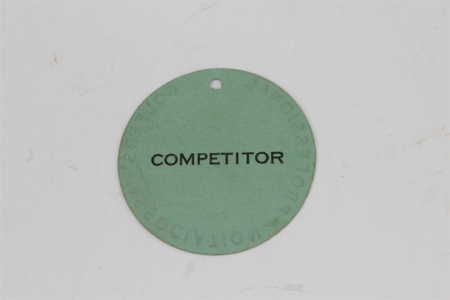 1948 The Lotus Professional Golf Tournament Competitor Badge