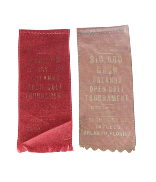 1945 and 1947 Orlando Open Golf Tournament Ribbons