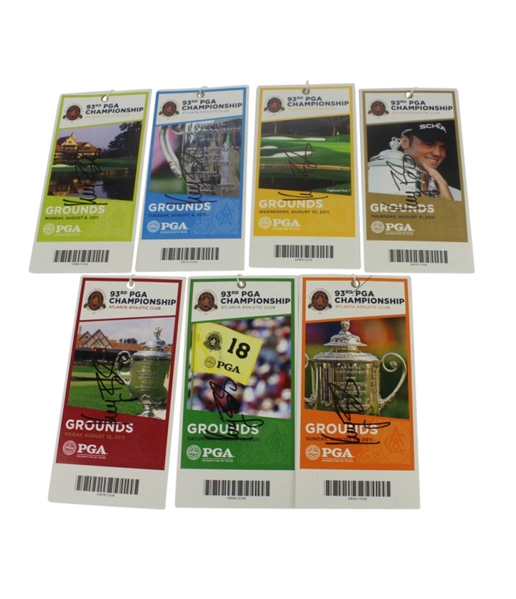 2011 PGA Championship at Atlanta Athletic Club Ticket Set Signed by Keagan Bradley JSA COA