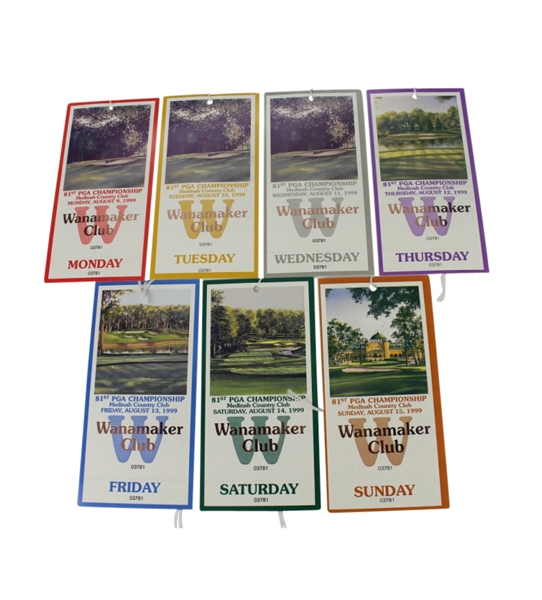 Complete Set of 1999 PGA Championship at Medinah Tickets - Tiger Woods Winner
