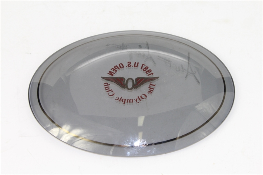 Scott Simpson Signed 1987 US Open at Olympic Club Glass Dish