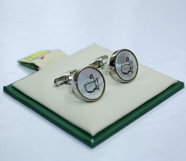 Masters Undated Silver Mother of Pearl Cuff Links