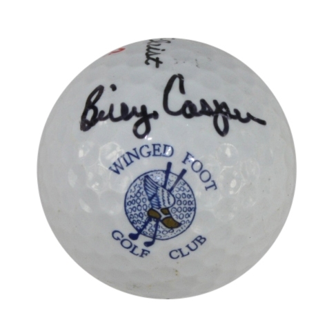 Billy Casper Signed Winged Foot GC Logo Golf Ball Site of His 1959 U.S Open Win- JSA COA