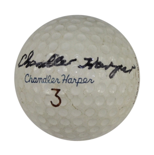 Chandler Harper Signed Personal Logo Golf Ball-1950 PGA Champion JSA COA