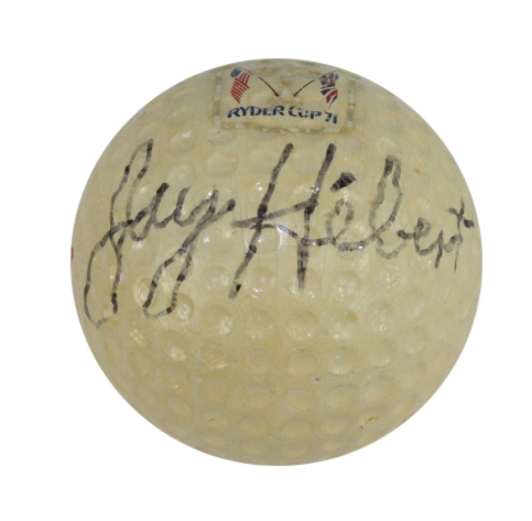 U.S. Team Captain Jay Hebert Signed Vintage 1971 Ryder Cup Logo Golf Ball JSA COA