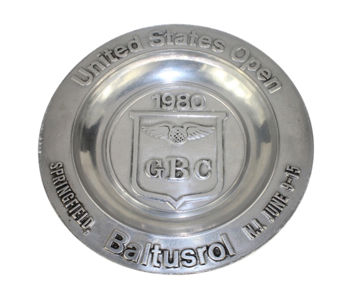1980 US Open at Baltusrol GC Commemorative Pewter Plate-Nicklaus 4th Win, 16th Major