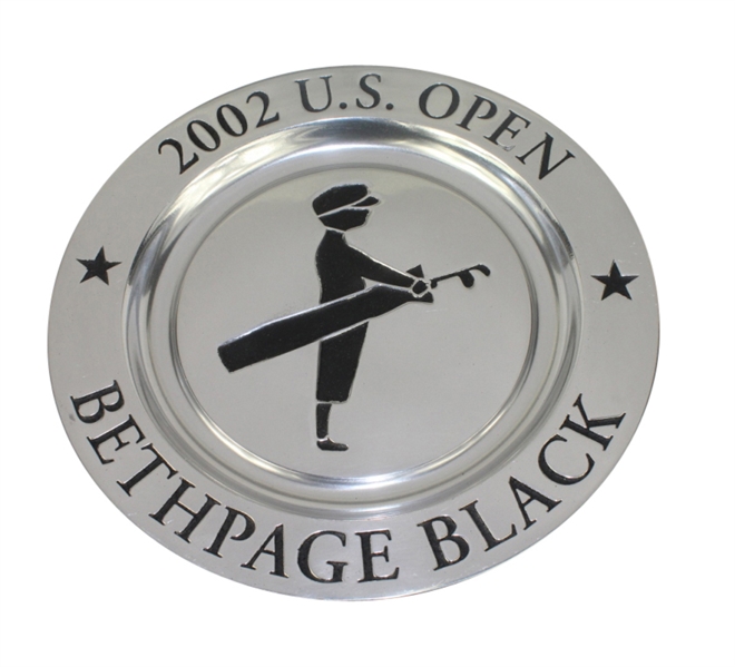 2002 US Open at Bethpage Black Commemorative Pewter Plate-Tiger Woods Win on Long Island