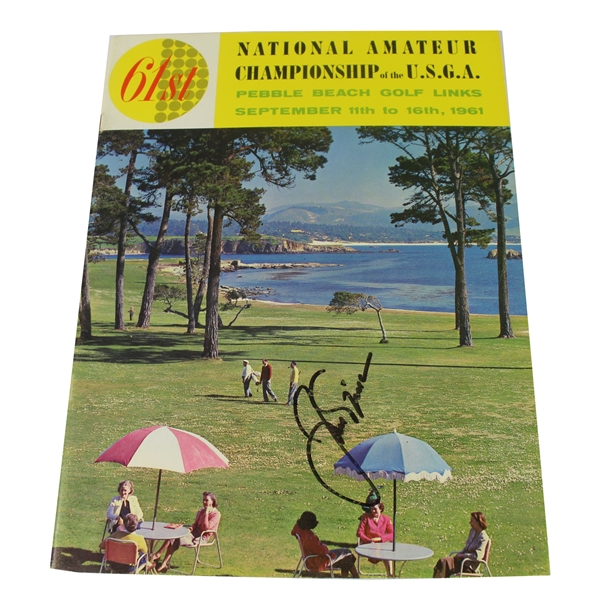 Signed 1961 US Amateur  Program-Jack Nicklaus With Win Claims it's His 2nd Major! Pebble Beach
