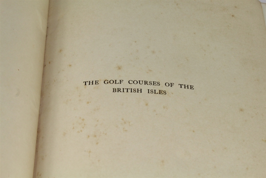  'The Golf Courses of British Isles' Book by Bernard Darwin - 1910 - First Edition
