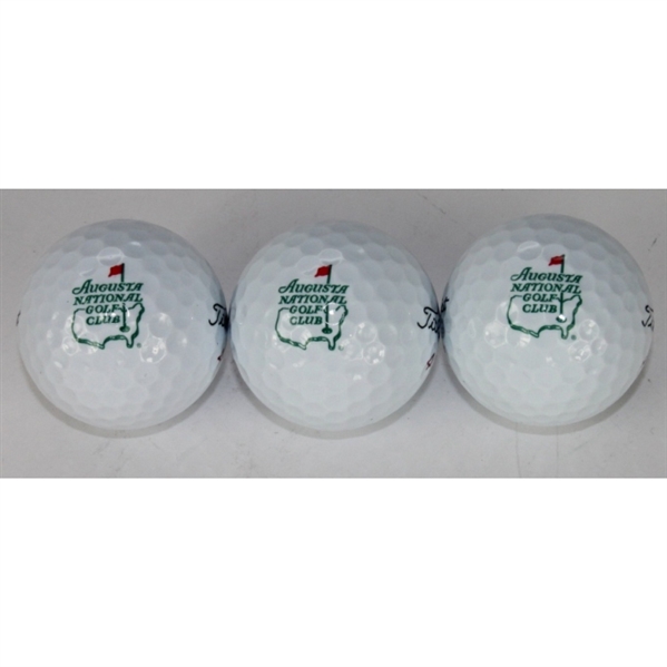 Lot of Three Masters Logo Golf Balls :  Augusta National Members  Logo 