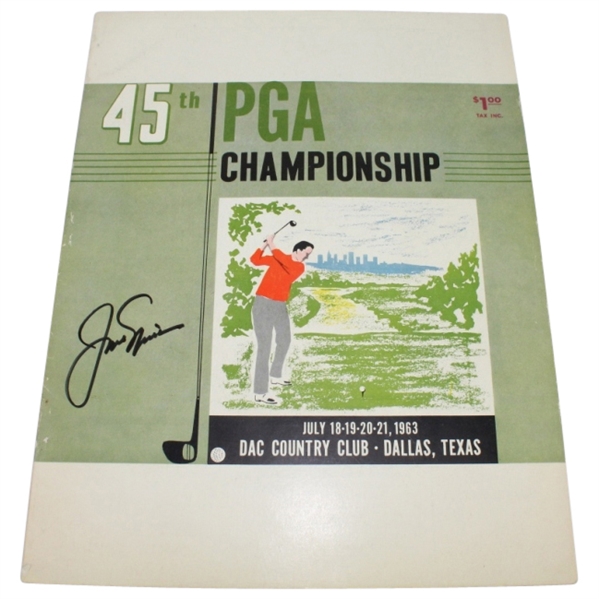 1963 PGA Championship Program Signed by Winner Jack Nicklaus-Dallas Athletic Club