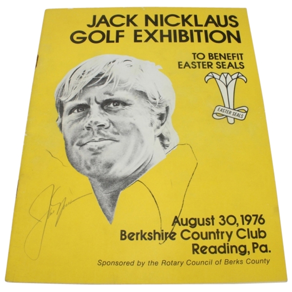 1976 Jack Nicklaus Golf Exhibition Program W/Vintage Nicklaus Ink Autograph JSA COA