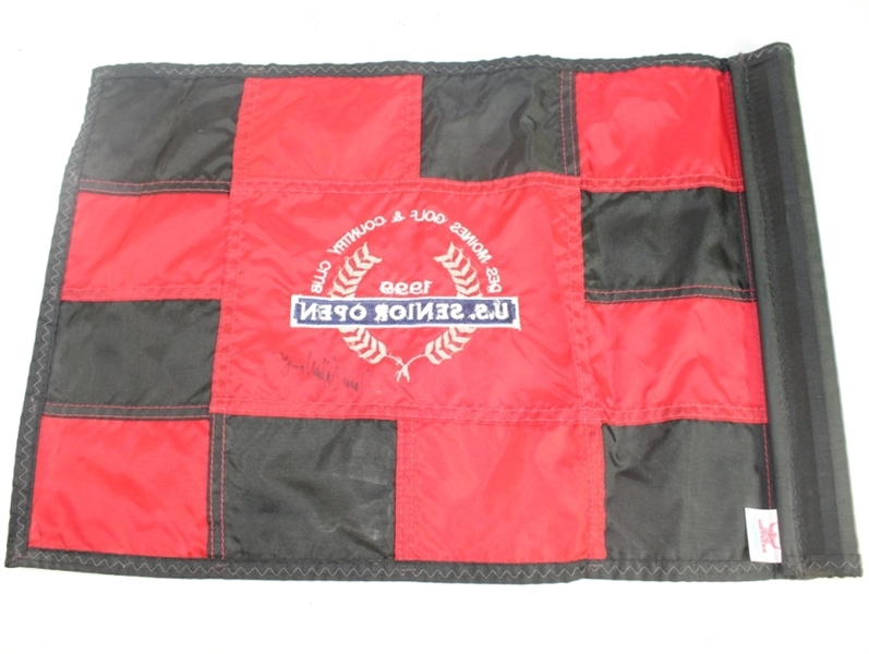 1999 US Senior Open Embroidered Checkered Flag(Prior to Event) Signed by Dave Eichelberger 