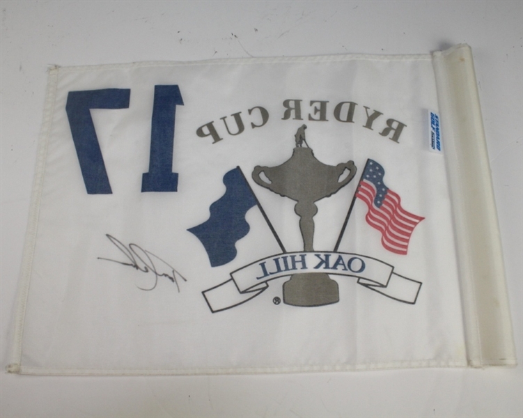1995 Ryder Cup at Oak Hill Course Flown Hole #17 Flag Signed by Tom Lehman JSA COA
