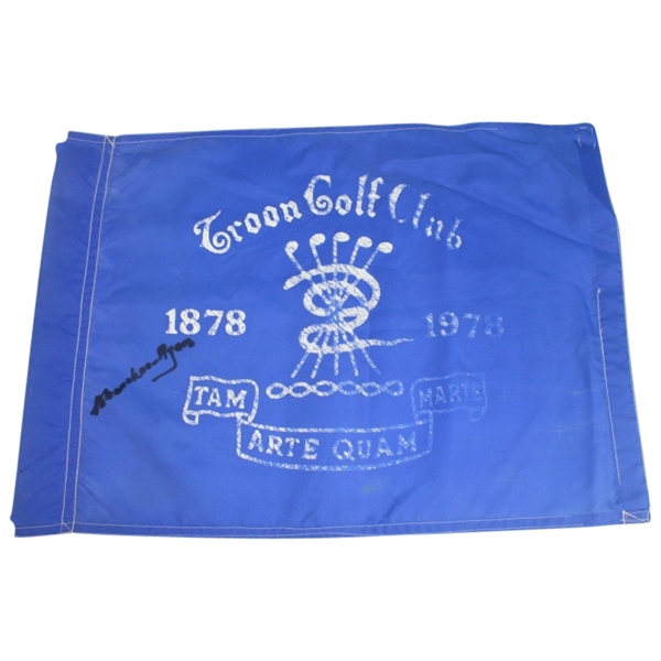 Troon Golf Club 1978 Centennial Course Flown Blue Flag Signed by Club Captain 