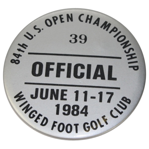 1984 US Open at Winged Foot Official's Badge #39-Fuzzy Zoeller Shoots 67 in Playoff Win