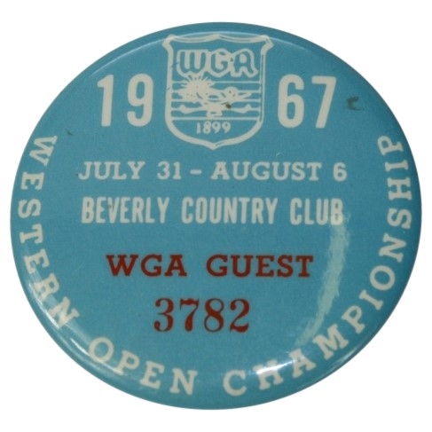 1967 Western Open Championship Guest Pin #3782 - Nicklaus Winner