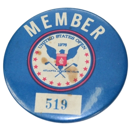 1976 US Open at Atlanta Athletic Club Member Pin #519