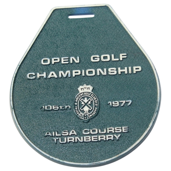 1977 Open Championship Bag Tag - Turnberry Ailsa Course - George Burns