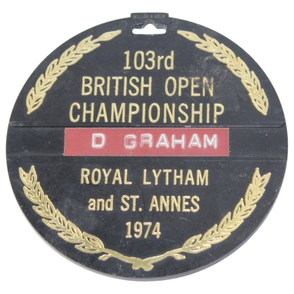 1974 Open Championship Bag Tag - Royal Lytham and St. Annes - D Graham