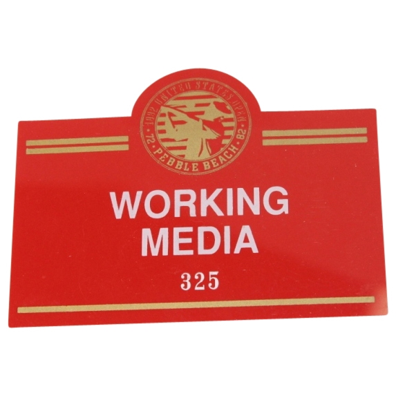 1992 US Open Working Media Badge #325 - Pebble Beach