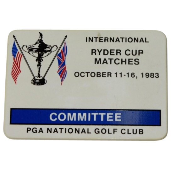 1983 Ryder Cup Committee Badge - PGA National Golf Club