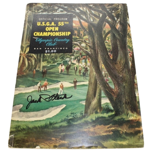 1955 US Open at Olympic Club Program Signed by Winner Jack Fleck JSA COA